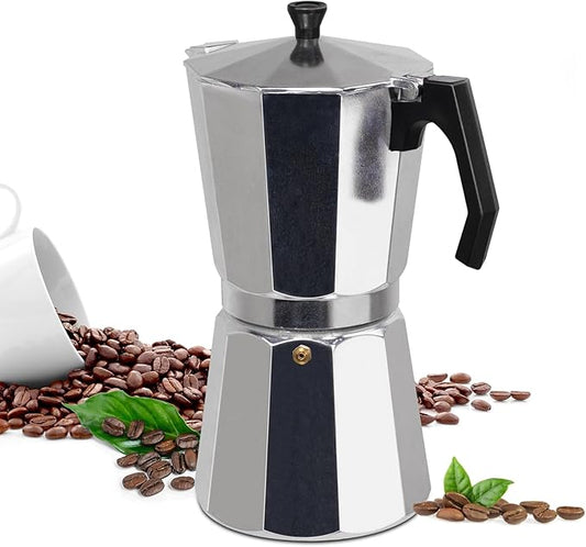 14 Cup Moka Pot Aluminum 700ml Italian Coffee Maker Stovetop Espresso CoffeeMakers Mocha Pot Percolator Greca Coffee Maker for Electric Ceramic Stove Portable for Easy Brewing