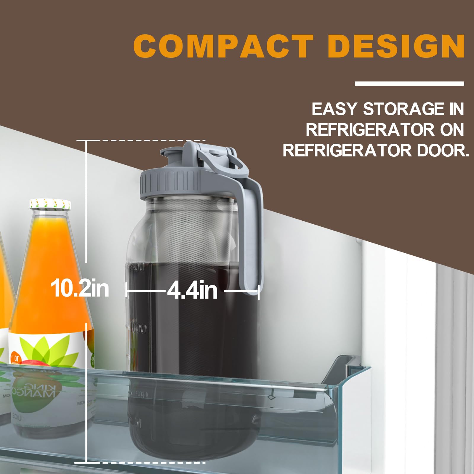 JunVpic Cold Brew Coffee Maker, 64 oz Glass Mason Pitcher
