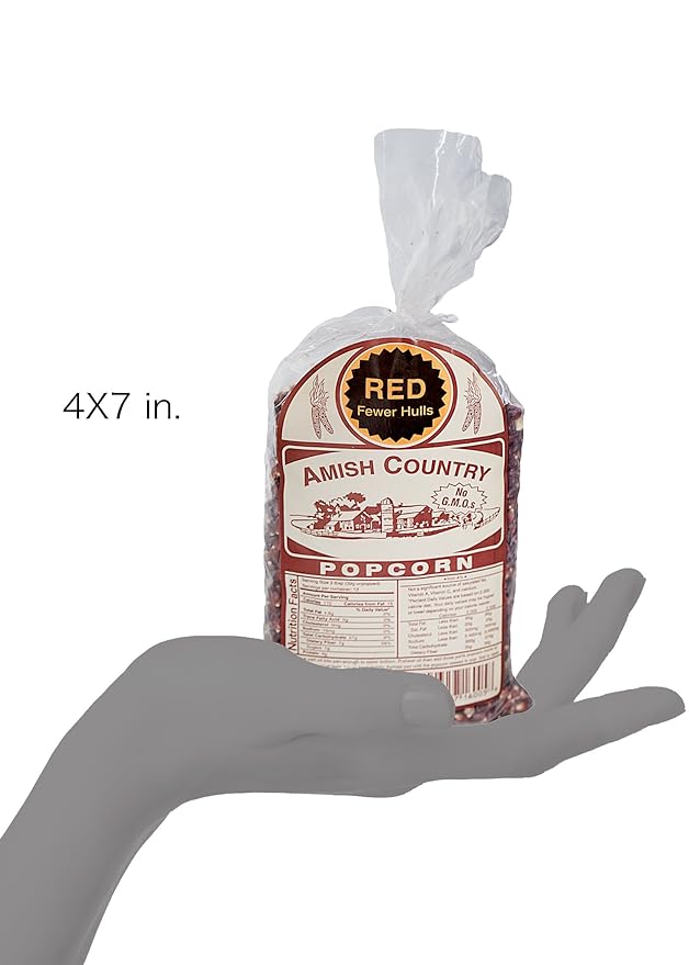 Amish Country Popcorn | 1 lbs Bag | Red Popcorn Kernels | Old Fashioned, Non-GMO and Gluten Free (Red - 1 lbs Bag)