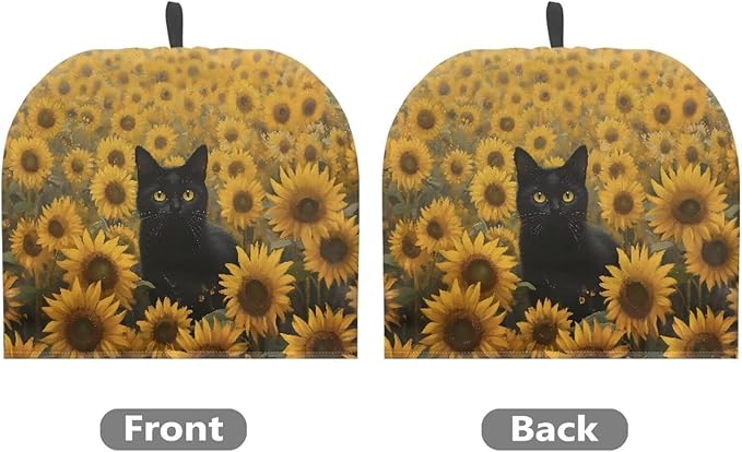 Sunflowers Cat Tea Cozy for Teapot Dome Teapot Cover Customized Teapot Covers Cozy for Teapot with Handle Dust Cover Can Hung and Folded Kitchen Kettle Dust Cover 竊늀range竊?"<div>