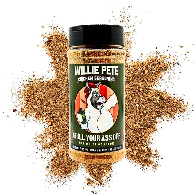 GYAO Willie Pete Chicken Seasoning – 11oz Southern Garlic Pepper Blend BBQ Seasoning for Chicken, Beef & More – MSG & Gluten Free – USA Made & Veteran Owned