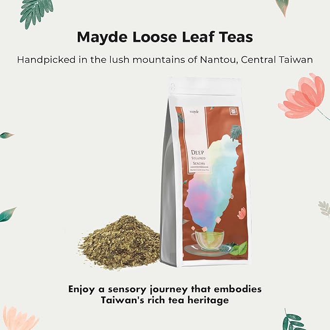 Mayde Deep Steamed Sencha Loose Leaf Tea - Premium Taiwanese Tea, 1 lb (16 oz)