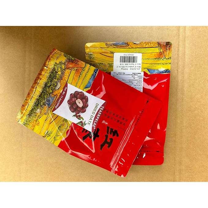 Dried Jujube Dates 17.6oz/500g, Delicious Red Date,Healthy Dried Fruit Snacks
