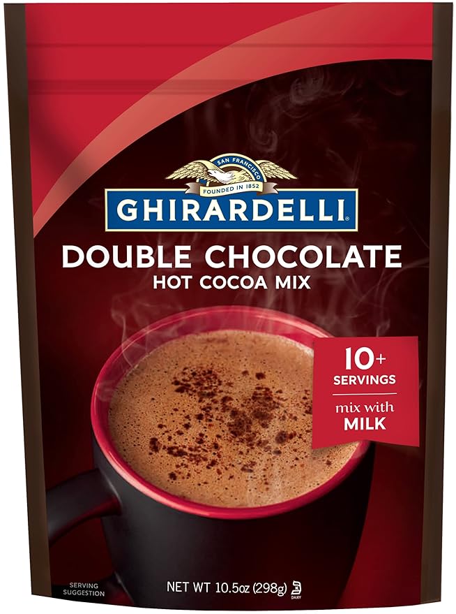 Ghirardelli Double Chocolate Premium Hot Cocoa, 10.5 Ounce - 6 per case.