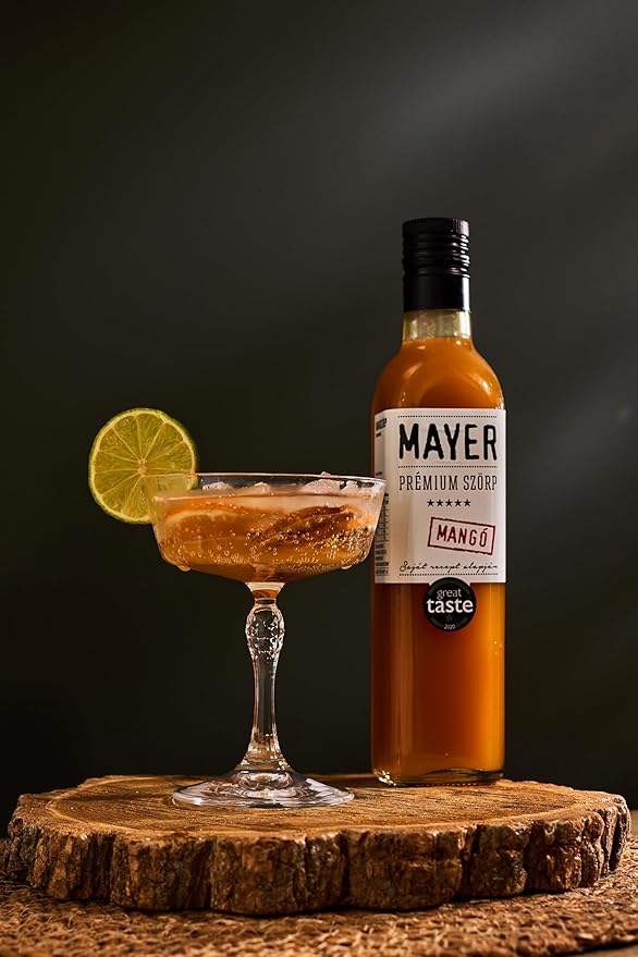 Mayer Premium Artisan Mango Syrups ??Award-Winning, Only Real Mangoes and 3 Natural Ingredients, Vegan, Gluten Free, Dairy Free, Versatile for Beverages & Desserts ??No Artificial Additives, Rich Authentic Flavor ( 16.9 Fl oz. / 500 ml, 6 Pack Mango )