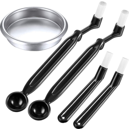 Zhehao Coffee Machine Brush Cleaner 4 Pieces Coffee Machine Brush with Spoon and 1 Piece 58 mm