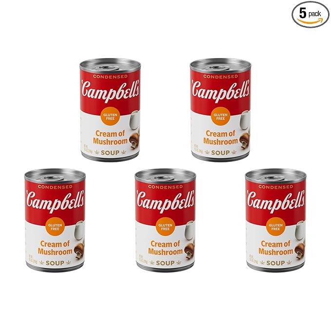 Campbell's Condensed Gluten Free Cream of Mushroom Soup, 10.5 oz Can (Pack of 5)