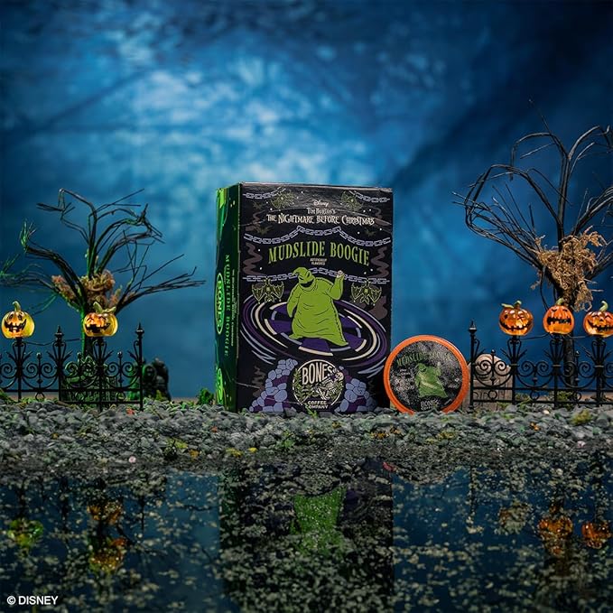 Bones Coffee Company Mudslide Boogie, Chocolate Mudslide Flavored Coffee Pods, Low Acid Medium Roast Single-Serve Bones Cups for K-Cups Coffee Maker from The Nightmare Before Christmas, 12 Count