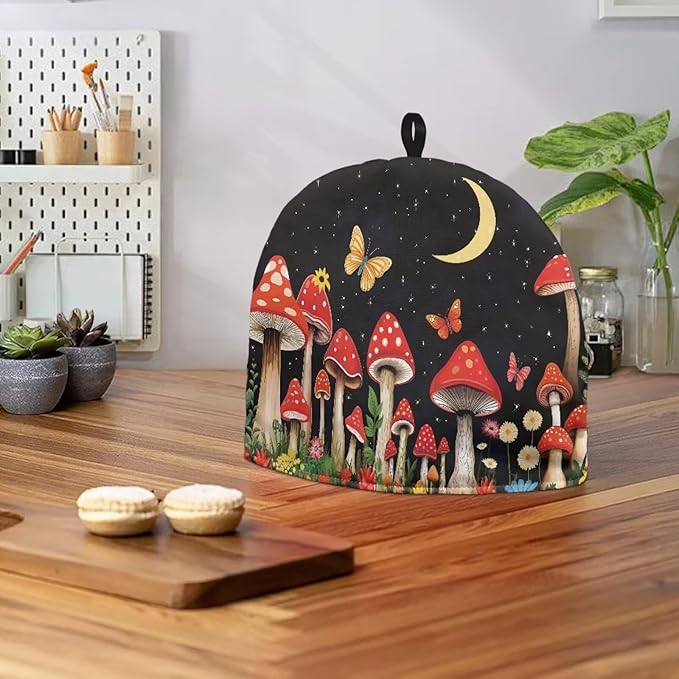 Mushroom Tea Cozy for Teapot Insulated Moon Thick Tea Cosy for Teapot Home Decor Butterfly Kettle Kitchen Dust Cover Thick Teapot Cosy