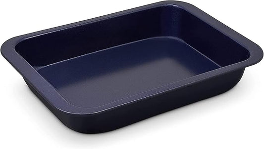 Zyliss E980190 Non-Stick Oven Tray | 30cm x 20cm | Carbon Steel | Dark Blue | Baking Tin/Bakeware/Roasting | Dishwasher Safe | 5 Year Guarantee