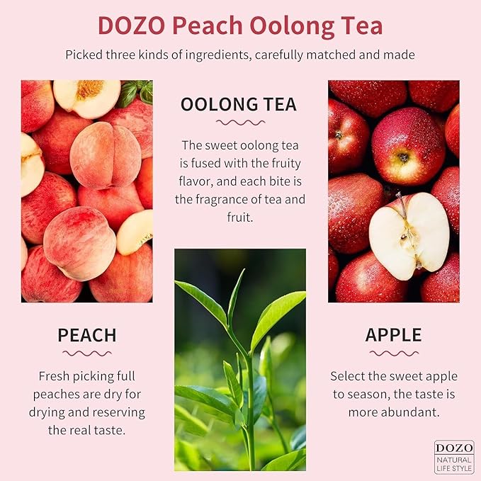 DOZO White Peach Oolong Tea Bags 4.93oz/140g (40 bags) Individual Peach Blossom High Mountain Oolong Tea Bags Refreshing Fruit Aroma Cold竊낷ot Brew ??¸죨?¿뚪?????¸죨?¿뚪????�죨?¿뚪???"<div>
