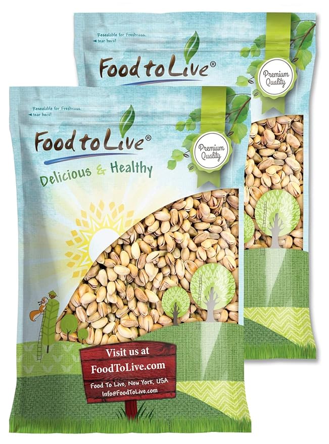 Food to Live Pistachios, Roasted and Salted, 15 Pounds ??California Dry Roasted Pistachios with Sea Salt, In Shell, Kosher, Vegan Superfood, Bulk