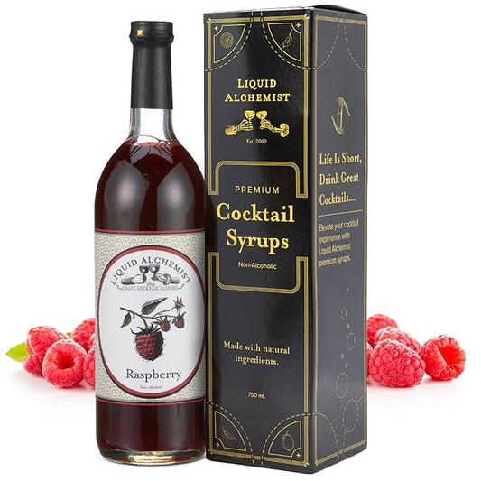 Liquid Alchemist Raspberry Syrup for Drinks - Real Ingredients Make our Raspberry Puree for Drinks the Perfect Drink Mixer - Our Cocktail Syrup is Non-GMO & Vegan (25.4 oz)