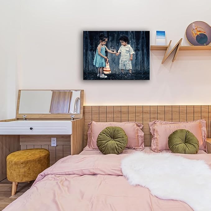 Hoopwarte Personalized Custom Canvas Prints, Photo on Canvas Transform Your Photos into Stunning Framed Wall Art-Personalized Prints pictures Wall Art Decor(16L?쐘12W 40x30cm)