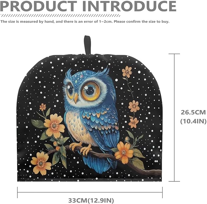 Owl Flower Twig Print Tea Cozy for Teapots Tea Cosy Tea Cover Keep Warm Tea Pot Dust Cover Insulated Kettle Cover for Home Kitchen Decorative Accessories
