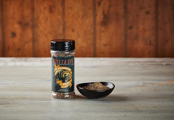 Wildlife Seasonings Bear Rugged Pepper Blend - Bold 7 Pepper Steak Seasoning for Beef, Pork, and Wild Game, Perfect Dry Rub Seasoning with Savory Garlic and Onion for Grilling or Roasting