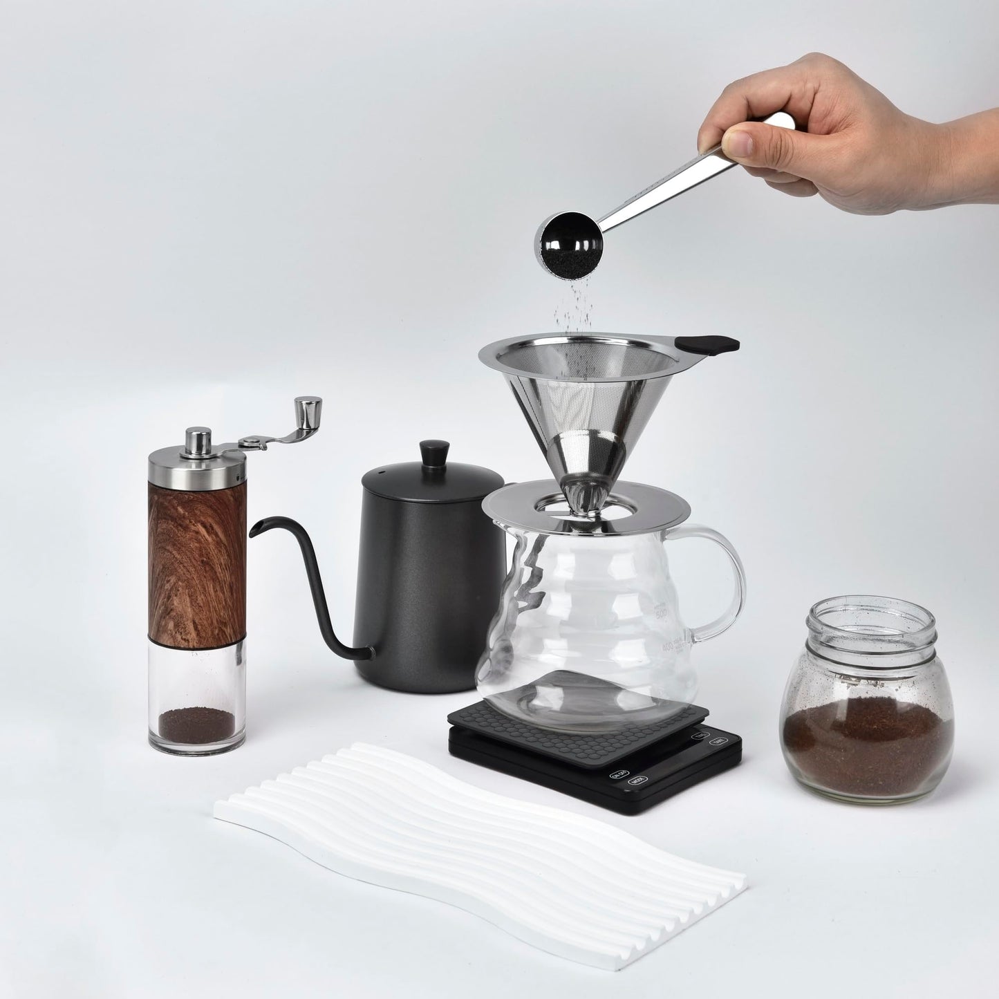 NKOVE Pour Over Coffee Dripper Stainless Steel Reusable Filter Coffee Maker