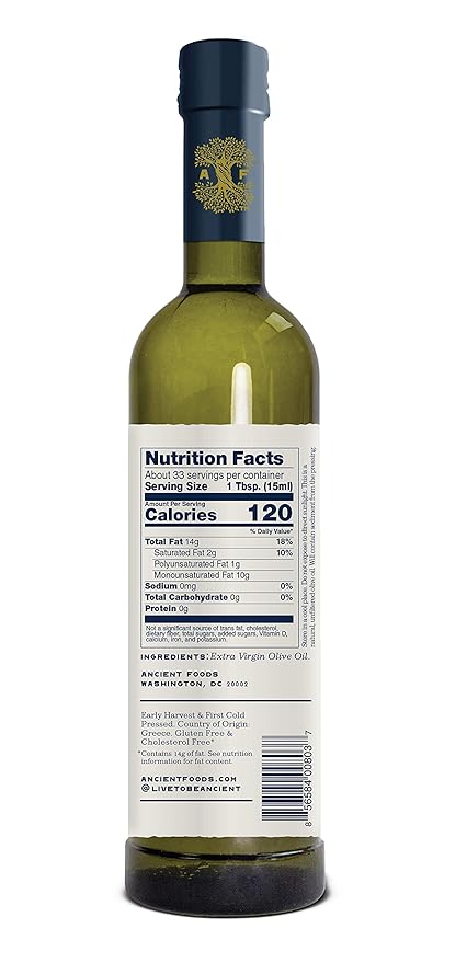 Ancient Foods EDAFOS Greek Extra Virgin Olive Oil ??Fresh, Cold Pressed Olive Oil from Greece (0.5L)