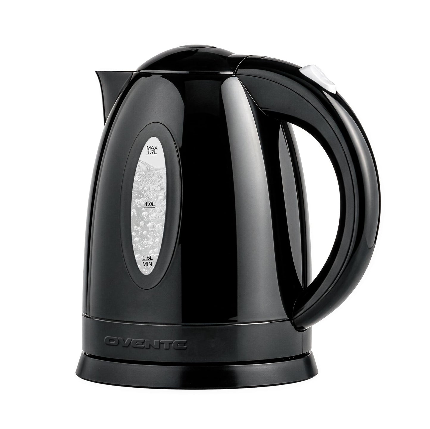 OVENTE 1.7L Electric Kettle with 1100W Fast Boiling Water, Black KP72B