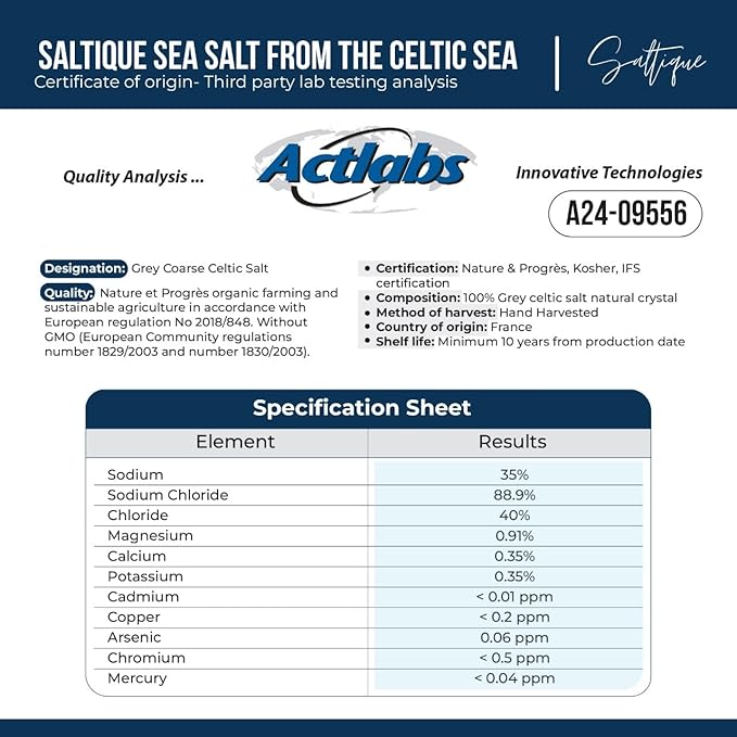 French Sea Salt Fine ground From the Celtic Sea 5lb- 100% Natural and Unrefined - Hand-Harvested Mineral Salt (5lb Fine)