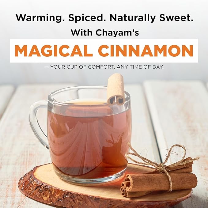 CHAYAM Magical Cinnamon Tea Tin ??Green Tea Loose Leaf, 50g (1.76 oz) Each ??With Sweet Clove, Star Anise & Orange Peel ??Spiced Herbal Tea ??Lightly Caffeinated ??Gift Tin
