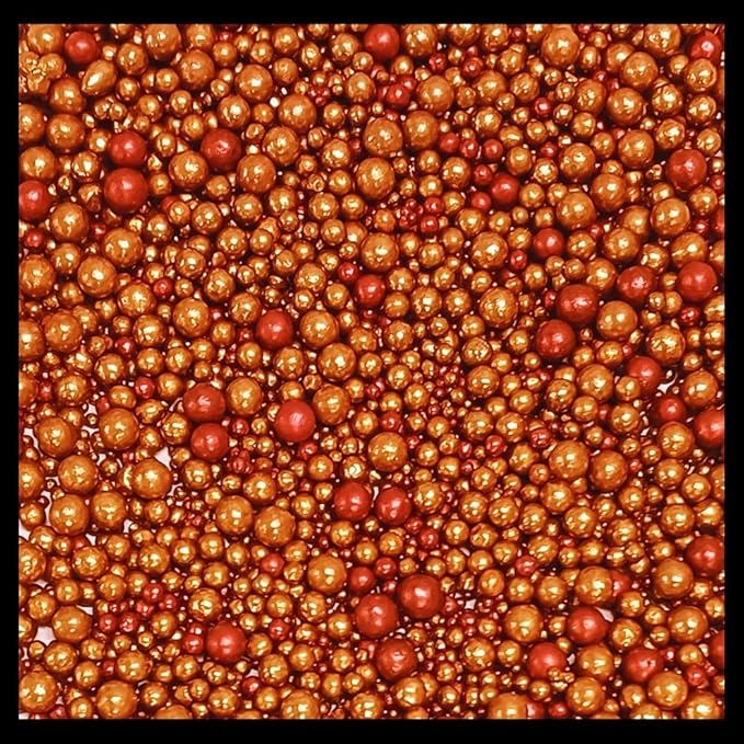 Confect Love Metallic Bronze Disco Ball Sprinkles ??Edible Pearls in Copper & Rose Gold Mix | Cake Decorating Sprinkles for Cupcakes, Cookies, Cakes & Party Desserts | Vegan, Gluten-Free, Nut-Free, Soy-Free, Dairy-Free, Palm Oil-Free- 4.2 Oz