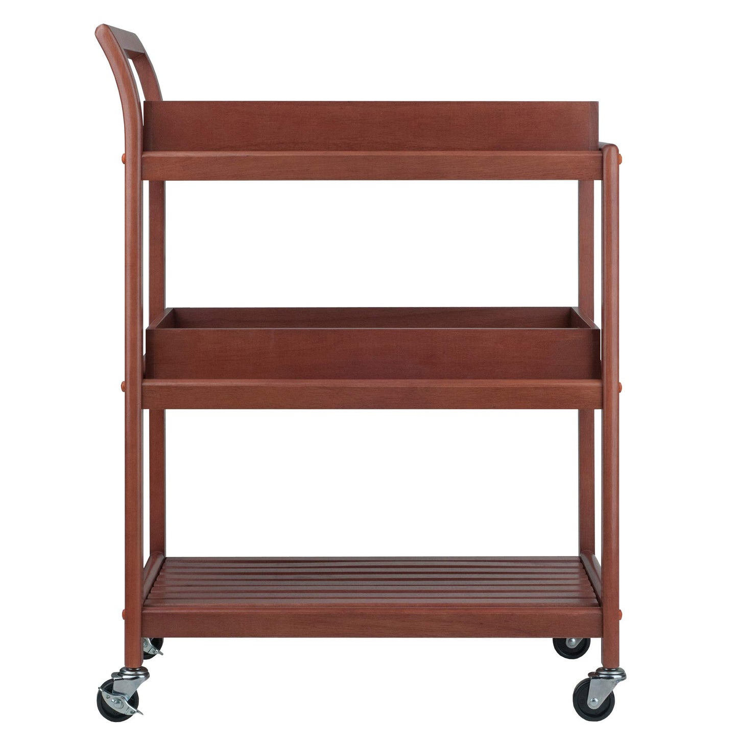 Winsome Albert 3-Tier Serving Cart, Walnut, 33"