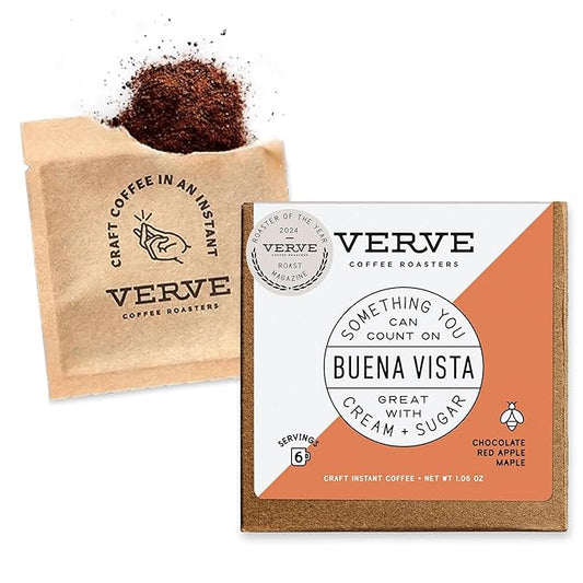 Verve Coffee Roasters Craft Instant Coffee Buena Vista Blend | Dark Roast, Ground, Hand-Roasted | Colombian Blend | Enjoy Hot or Cold | Up to 6 Servings