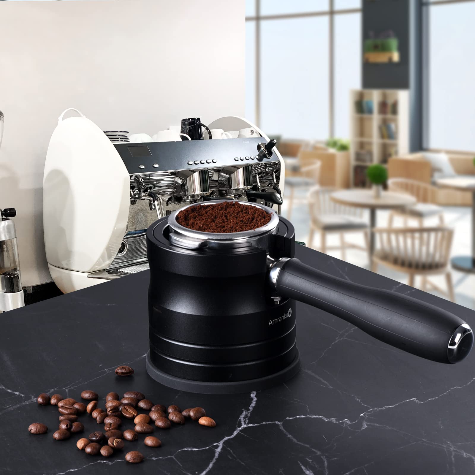 Amrankuo Coffee Portafilter Holder| Espresso Tamper Stand| Aluminum Alloy Espresso Holder| With