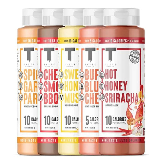 Taste Flavor Co. Grilling, Dipping Sauce and Marinade, Great Tasting, Low-Calorie Sauces, Keto Friendly, No Oils (5 Pack, Variety)