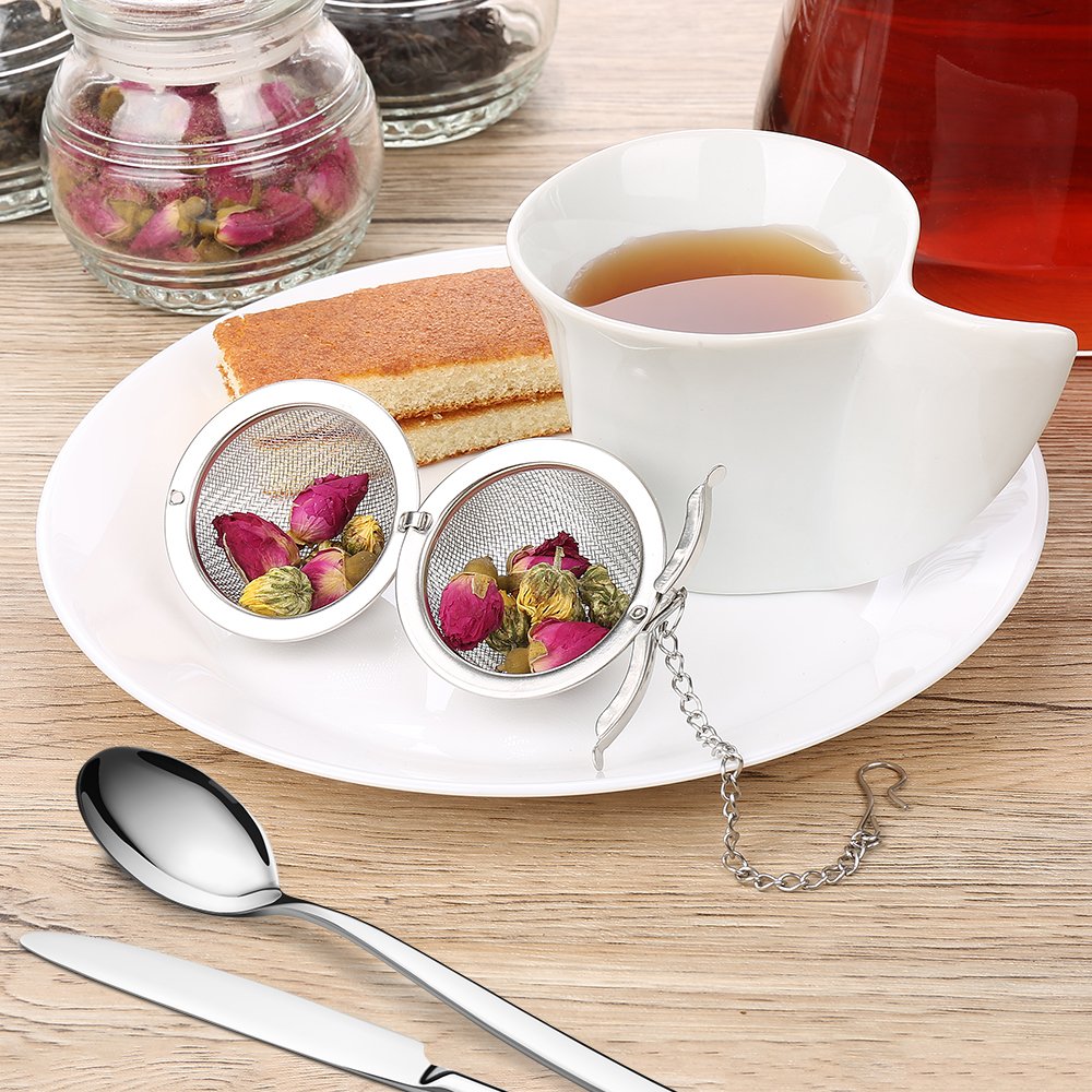 2Pcs Stainless Steel Tea Infuser Strainer, 2.04 Inch Fine Mesh Ball