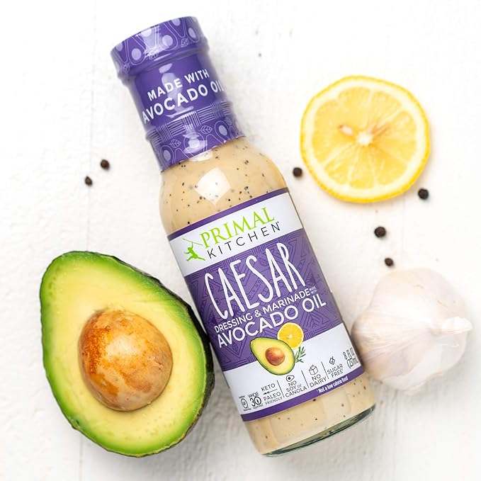 Primal Kitchen Ranch Dressing, Caesar Dressing, and Green Goddess Dressing & Marinade, Made with Avocado Oil, 8 Fluid Ounces, Variety Pack of 3