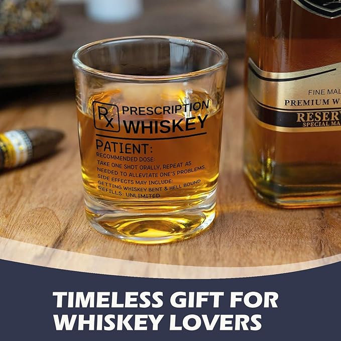 Funny Whiskey Glasses 10 oz, Funny Gag Gifts for Dad Men Boyfriend Husband, Old Fashioned Rocks Glasses for Drinking Scotch Bourbon Cocktail Liquor Vodka