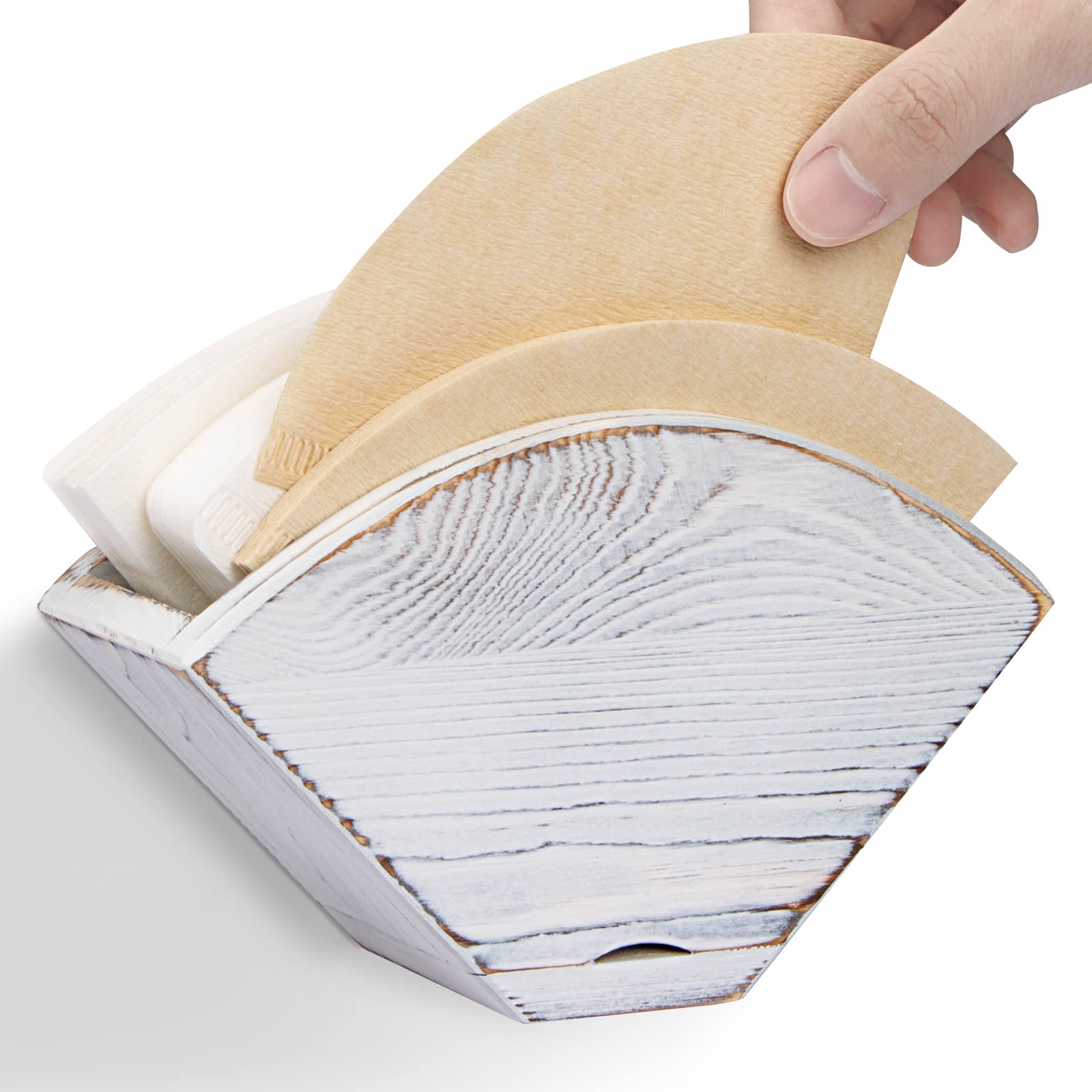 ANBOXIT Coffee Filter Holder, Farmhouse White Wall Mount