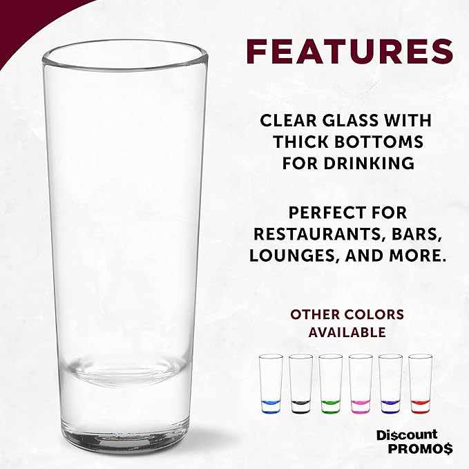 DISCOUNT PROMOS Cordial Shooter Shot Glasses 2 oz. Set of 10, Bulk Pack - Great for Birthdays, Parties, Indoor & Outdoor Events - Clear