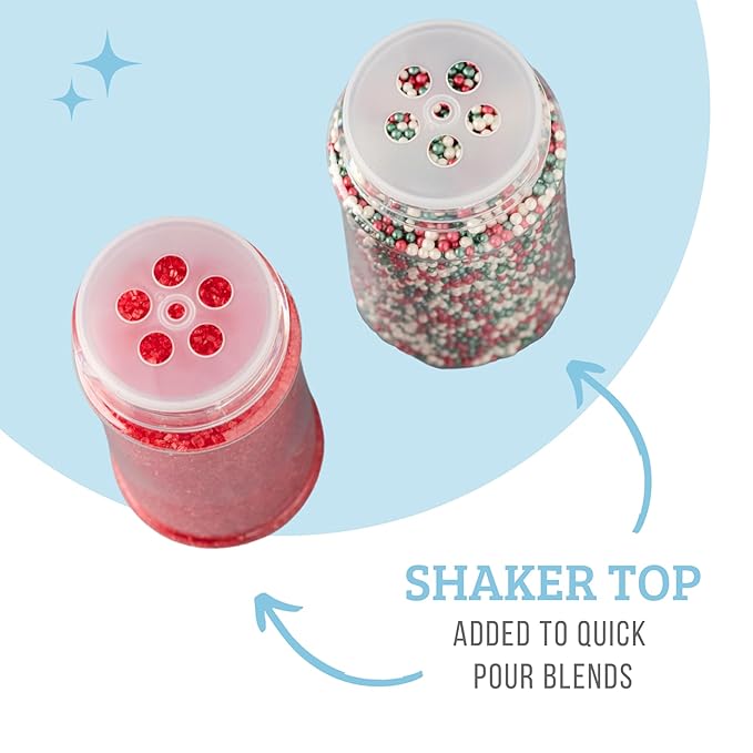 Sweets Indeed, Christmas Sprinkles, 4 Pack, Holiday Edible Sprinkle Mix, Perfect for Cake Decorations, Baking, Ice Cream, Cookies, Cupcake Topper (Christmas)