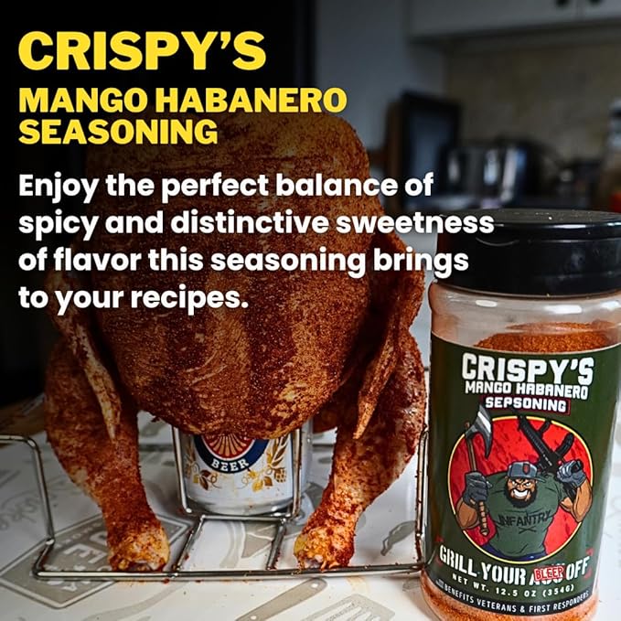 GYAO Crispy's Mango Habanero Seasoning – Sweet & Spicy BBQ Seasoning for Chicken, Pork, Steak & More – MSG & Gluten Free – Veteran-Owned USA Made