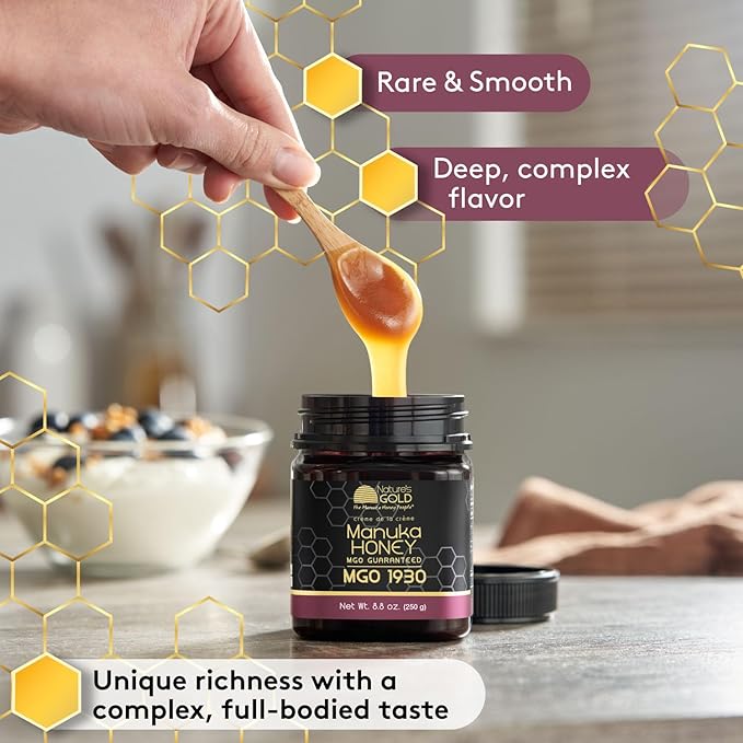 Nature’s Gold Raw Manuka Honey, Certified High MGO | Authentic MGO, 100% Pure Genuine Traceable Hive to Home