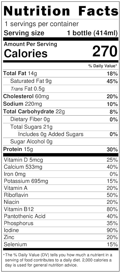 Darigold Shelf Stable Whole Milk with 12 Essential Nutrients, 15g Protein, rsBT Free - 14oz, 12 Pack (Whole)