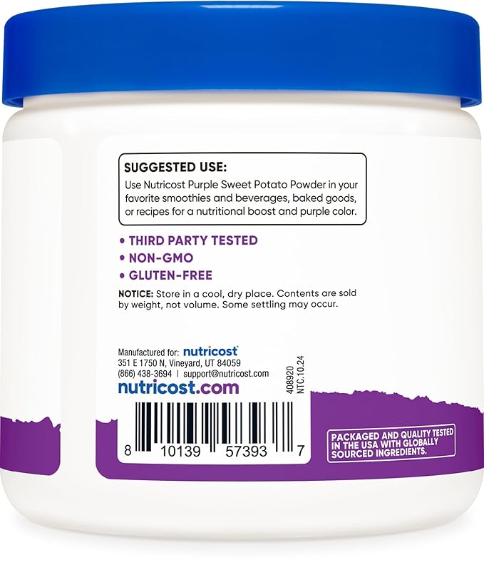 Nutricost Purple Sweet Potato Powder 8 oz - Gluten Free, GMO-Free, Vegan
