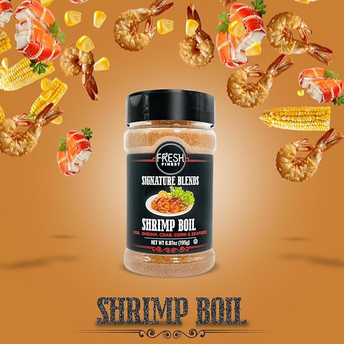 Fresh Finest Shrimp Boil Seafood Seasoning - 6.87oz (195g) - Coastal, Authentic, Kosher, All-Natural, Non-GMO