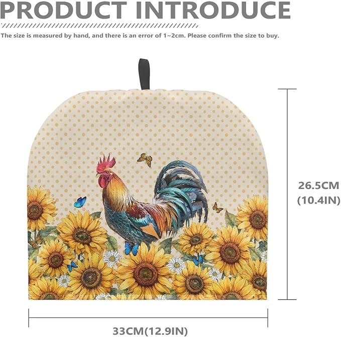 Sunflowers Chook Tea Cozy for Teapot Dome Teapot Cover Customized Teapot Covers Cozy for Teapot with Handle Dust Cover Kitchen Kettle Dust Cover Can Hung and Folded 竊늀range竊?"<div>