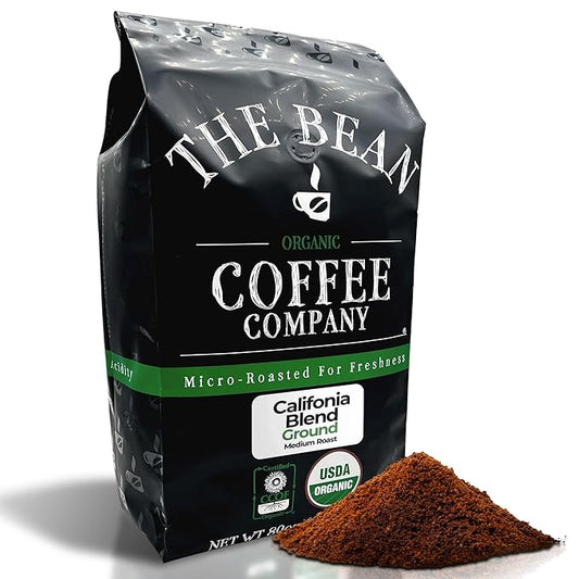 The Bean Organic Coffee Company California Blend, Medium Roast, Ground Coffee, 5-Pound Bag, Café