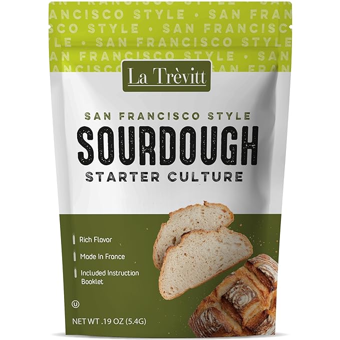 Sourdough Starter Culture San Francisco Style - Homemade Artisan Bread - Fast Activating Sourdough Starter Culture - Dehydrated Live Culture Bread Mix - Easy Instruction Manual- KOSHER - By LA Trevitt