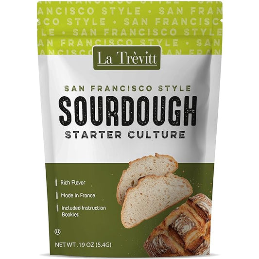 Sourdough Starter Culture San Francisco Style - Homemade Artisan Bread - Fast Activating Sourdough Starter Culture - Dehydrated Live Culture Bread Mix - Easy Instruction Manual- KOSHER - By LA Trevitt