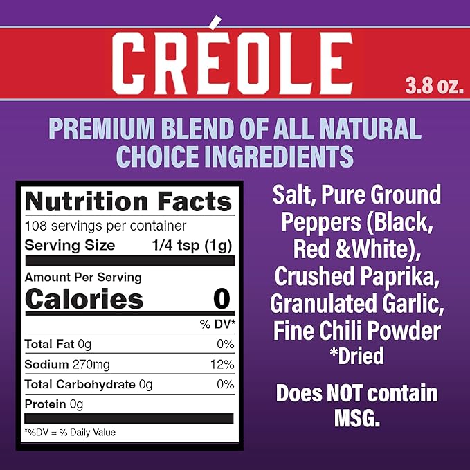 Creole Seasoning 3.8 oz & Blackened Seasoning 2.75 oz Cajun's Choice Louisiana Foods (Pack)