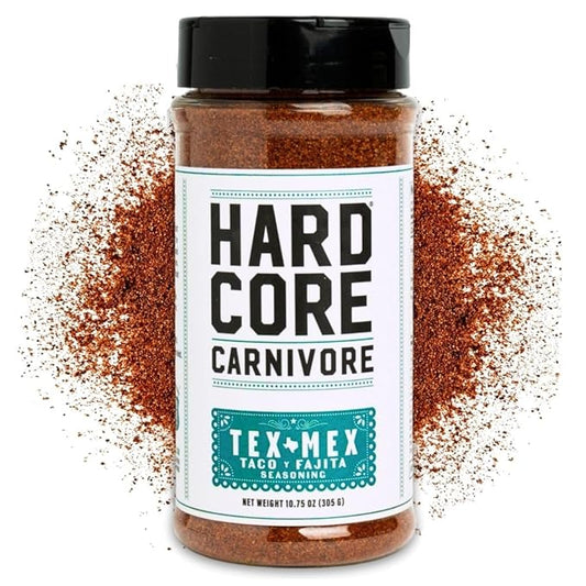 Hardcore Carnivore Tex Mex:Taco, Fajita Grilling Seasoning (10.75 oz Shaker) Texas-Made Spice Blend for Chicken, Beef and More