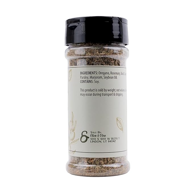 Olive & Vine Italian Seasoning, Herb Blend, Use in Pasta, Pizza, Salads, Rich Tradition, Authentic Taste, For Global Recipes (1.28 Ounce)