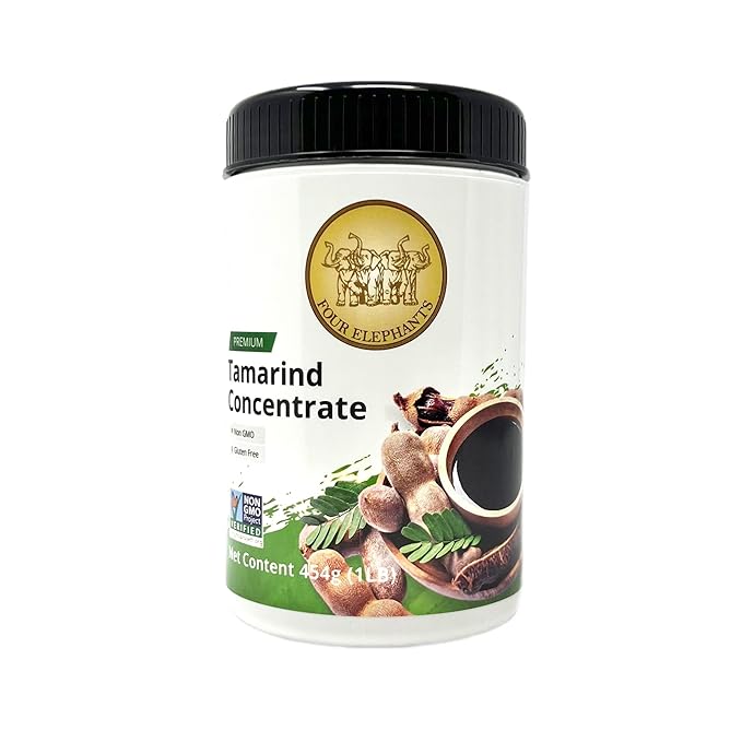 Premium Tamarind Concentrate (1) | Endorsed By Pro Chefs | Key Ingredient For Pad Thai and Asian Cuisines | Four Elephants Brand