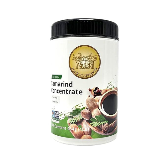 Premium Tamarind Concentrate (1) | Endorsed By Pro Chefs | Key Ingredient For Pad Thai and Asian Cuisines | Four Elephants Brand